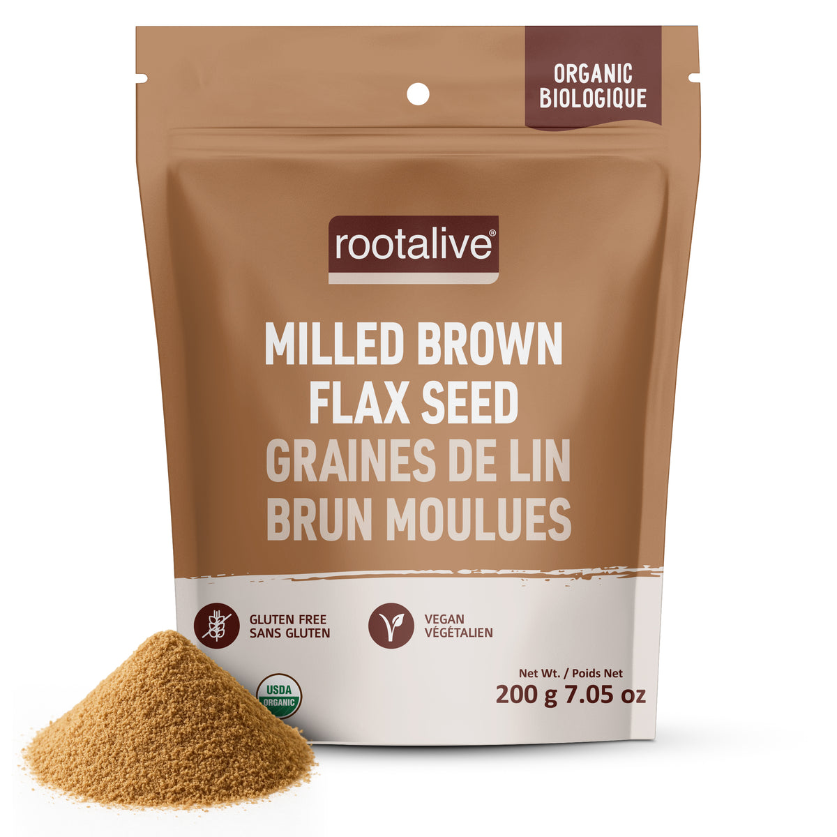 Organic Milled Brown Flax Seed 200g