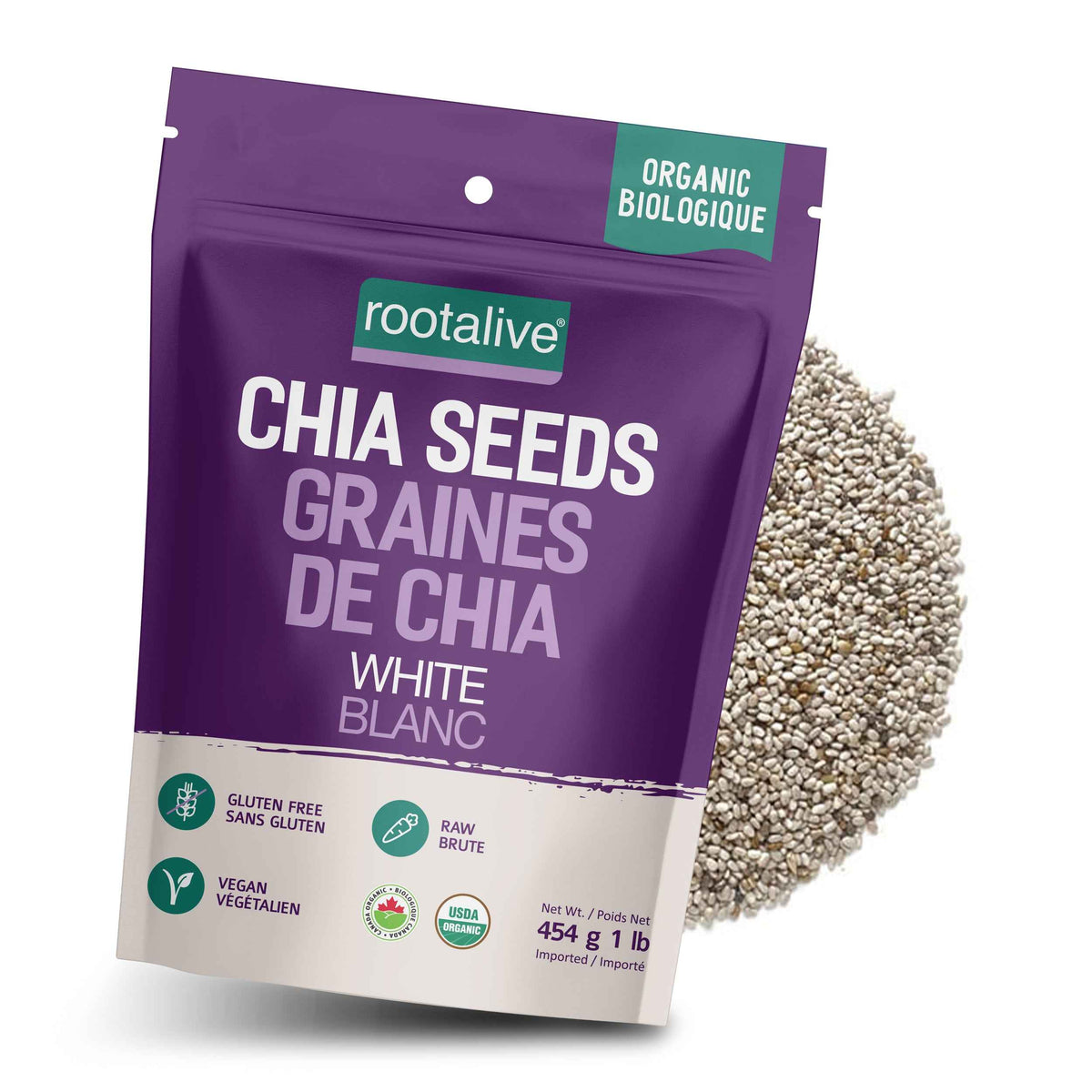 Organic White Chia Seeds 454g