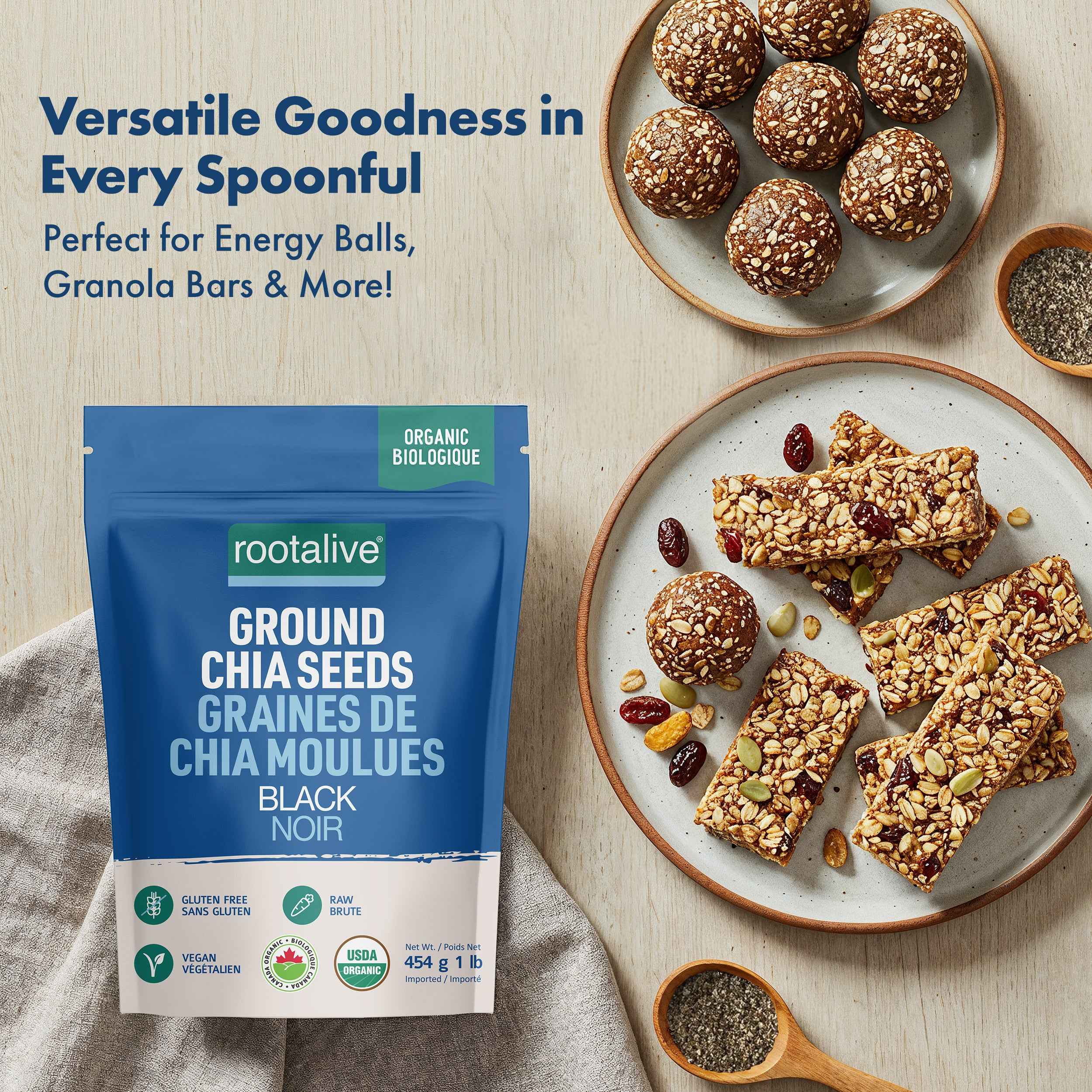 Organic Ground Chia Seeds 454g - Rootalive Inc.