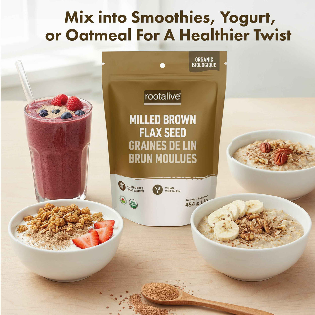 Organic Milled Brown Flax Seed 454g