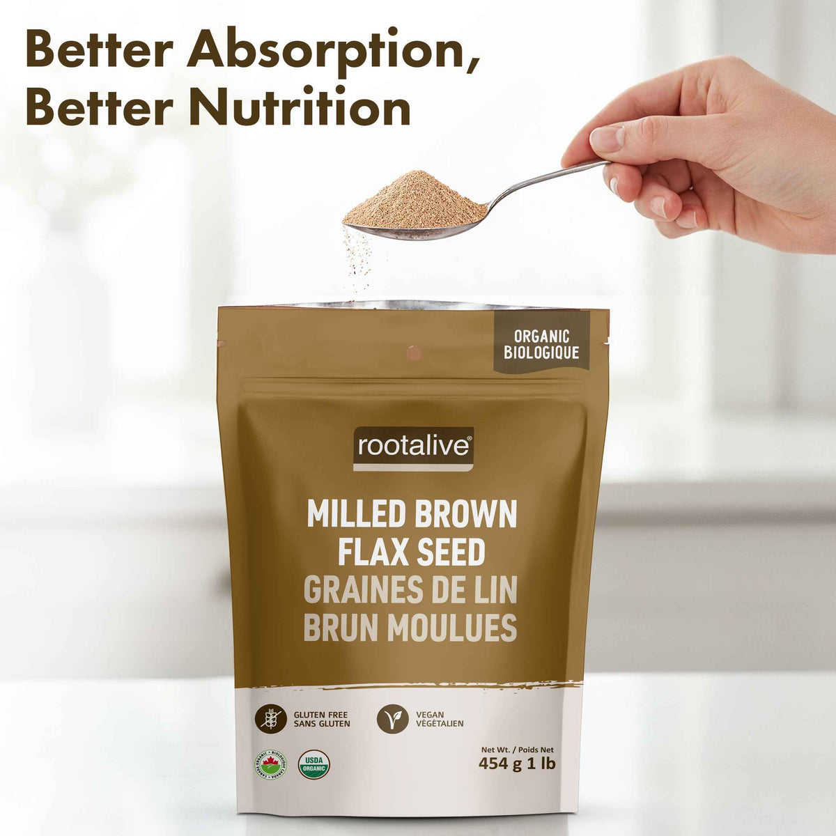 Organic Milled Brown Flax Seed 454g