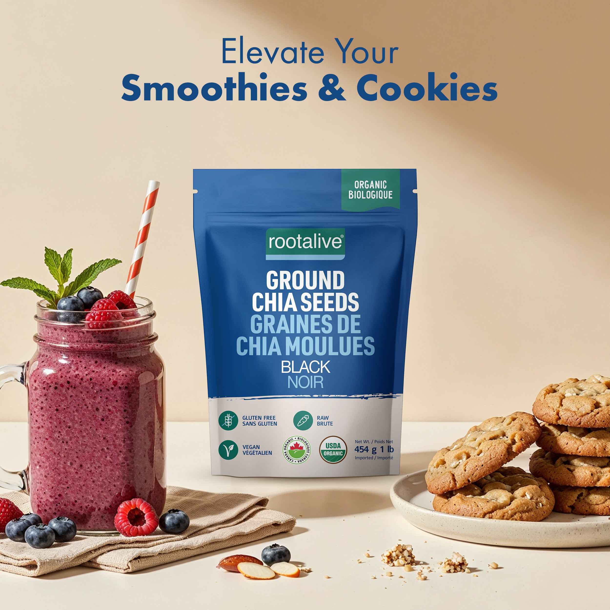 Organic Ground Chia Seeds 454g - Rootalive Inc.