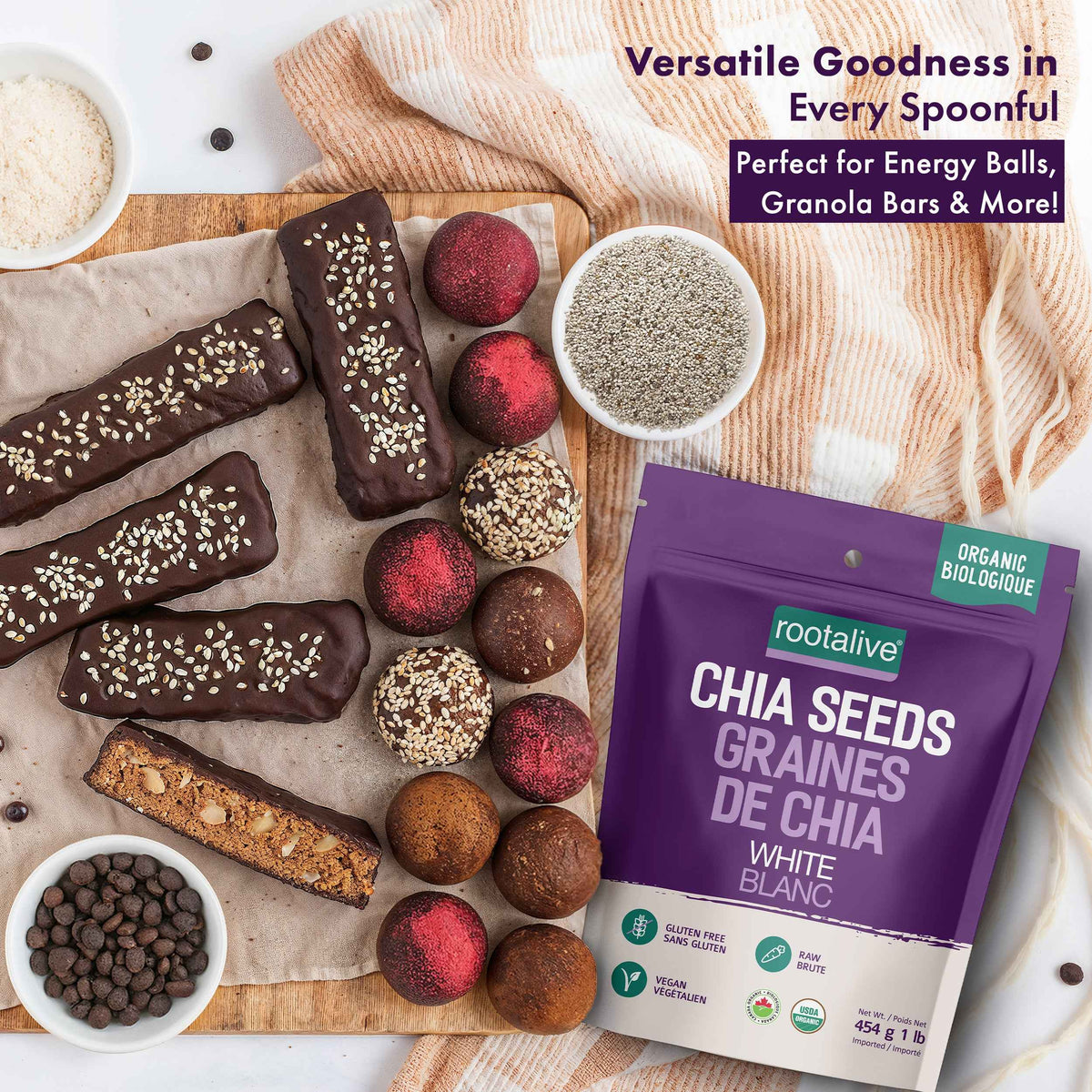 Organic White Chia Seeds 454g