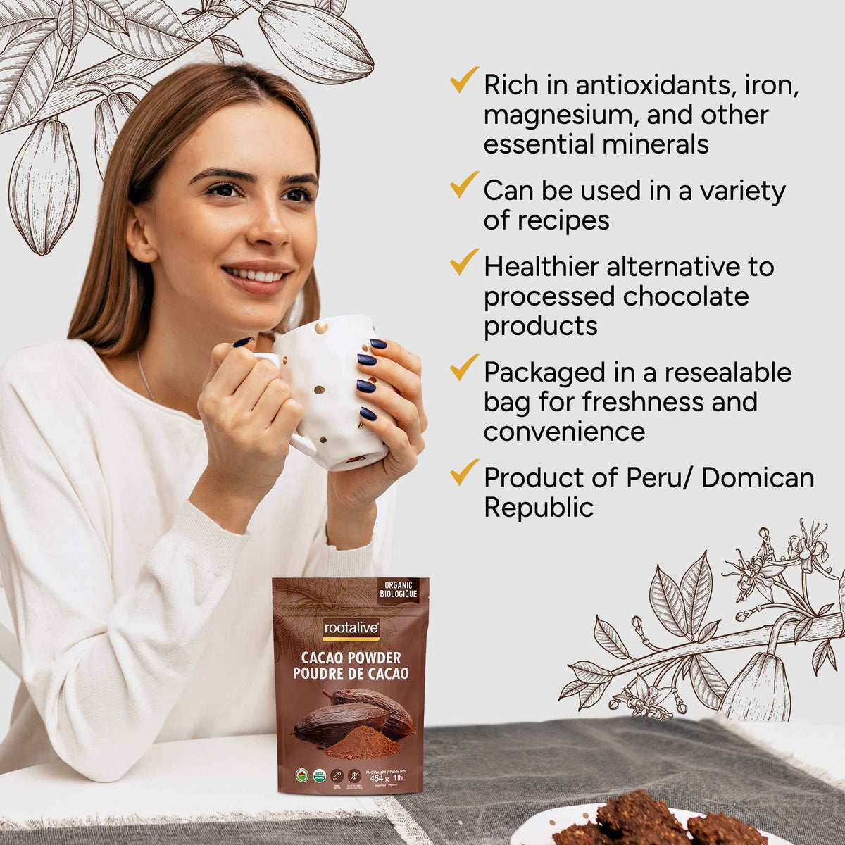 Organic Cacao Powder 454g