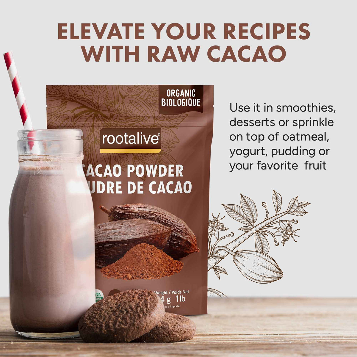 Organic Cacao Powder 454g