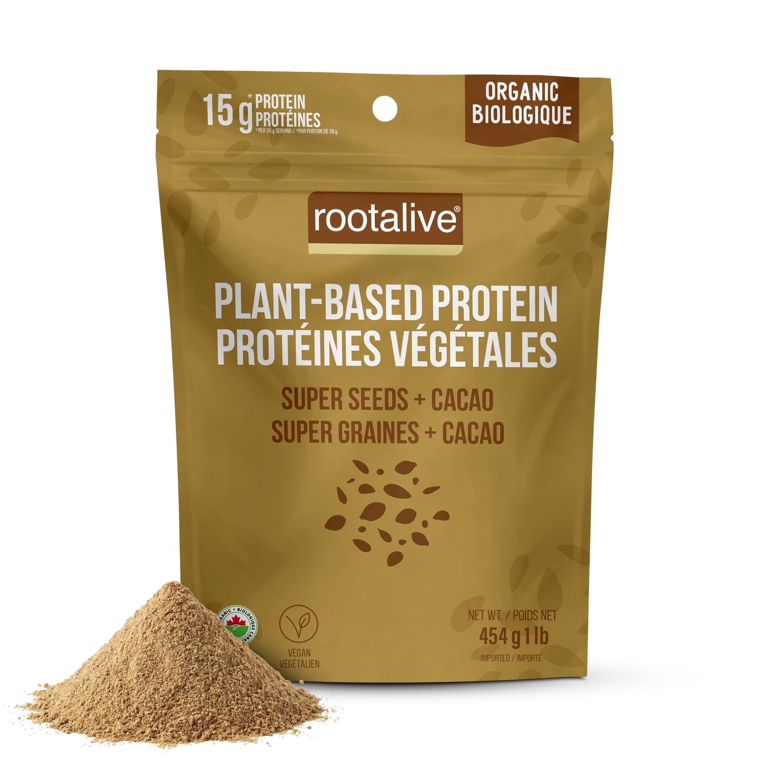 Organic Super Seeds + Cacao Protein Powder, 454g