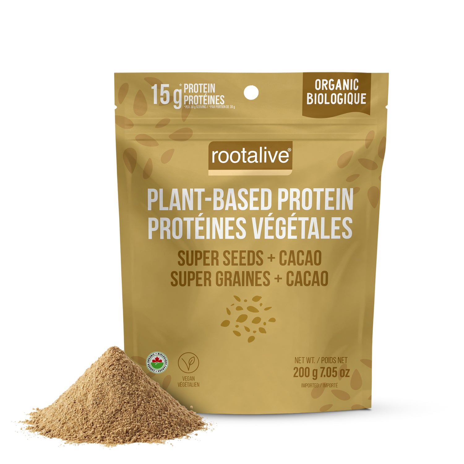 Organic Super Seeds + Cacao Protein Powder, 200g