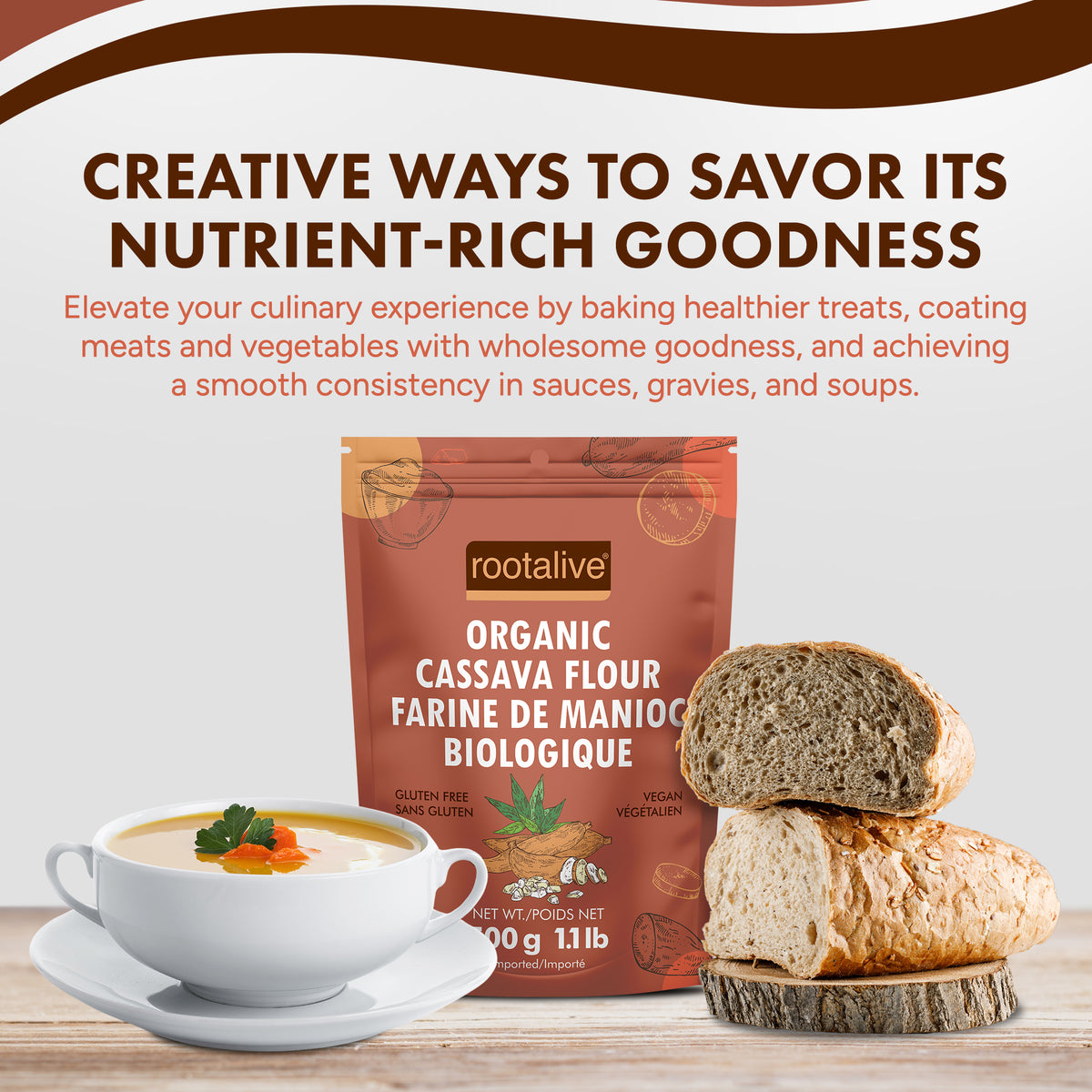 Organic Cassava Flour 500g - Rootalive Inc.