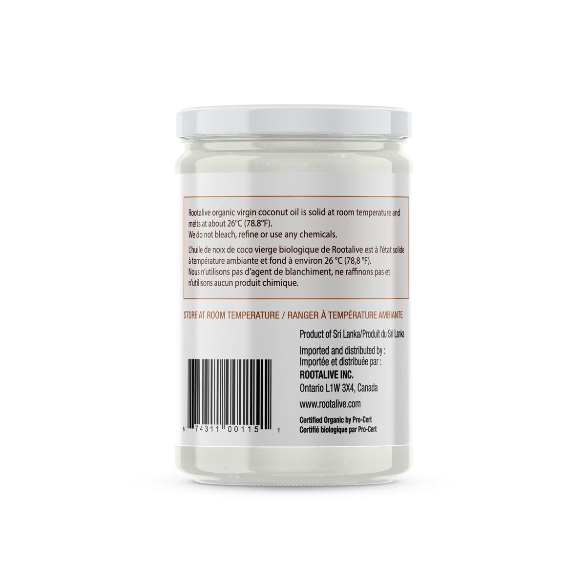 Organic Virgin Coconut Oil 500ml - Rootalive Inc.