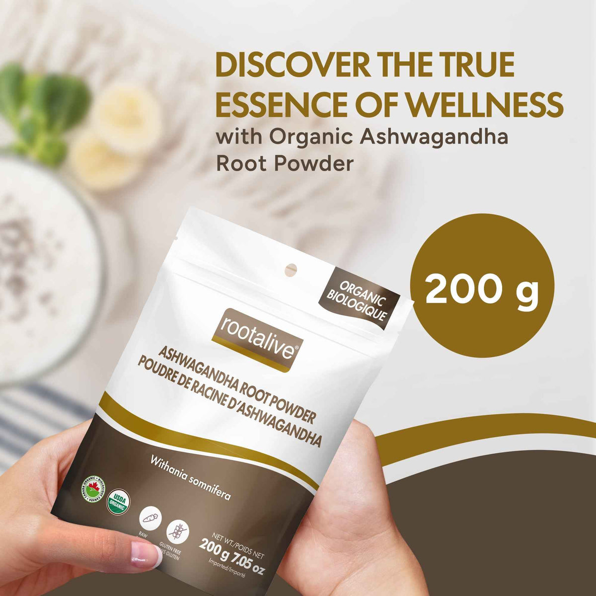 Organic Ashwagandha Root Powder 200g