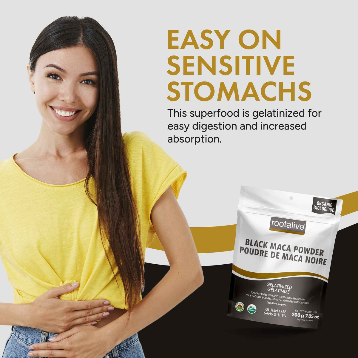 Organic Gelatinized Black Maca Powder 200g