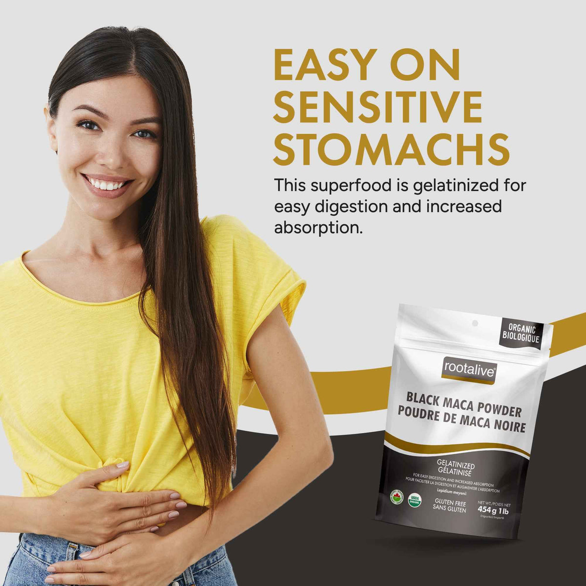 Organic Gelatinized Black Maca Powder 454g