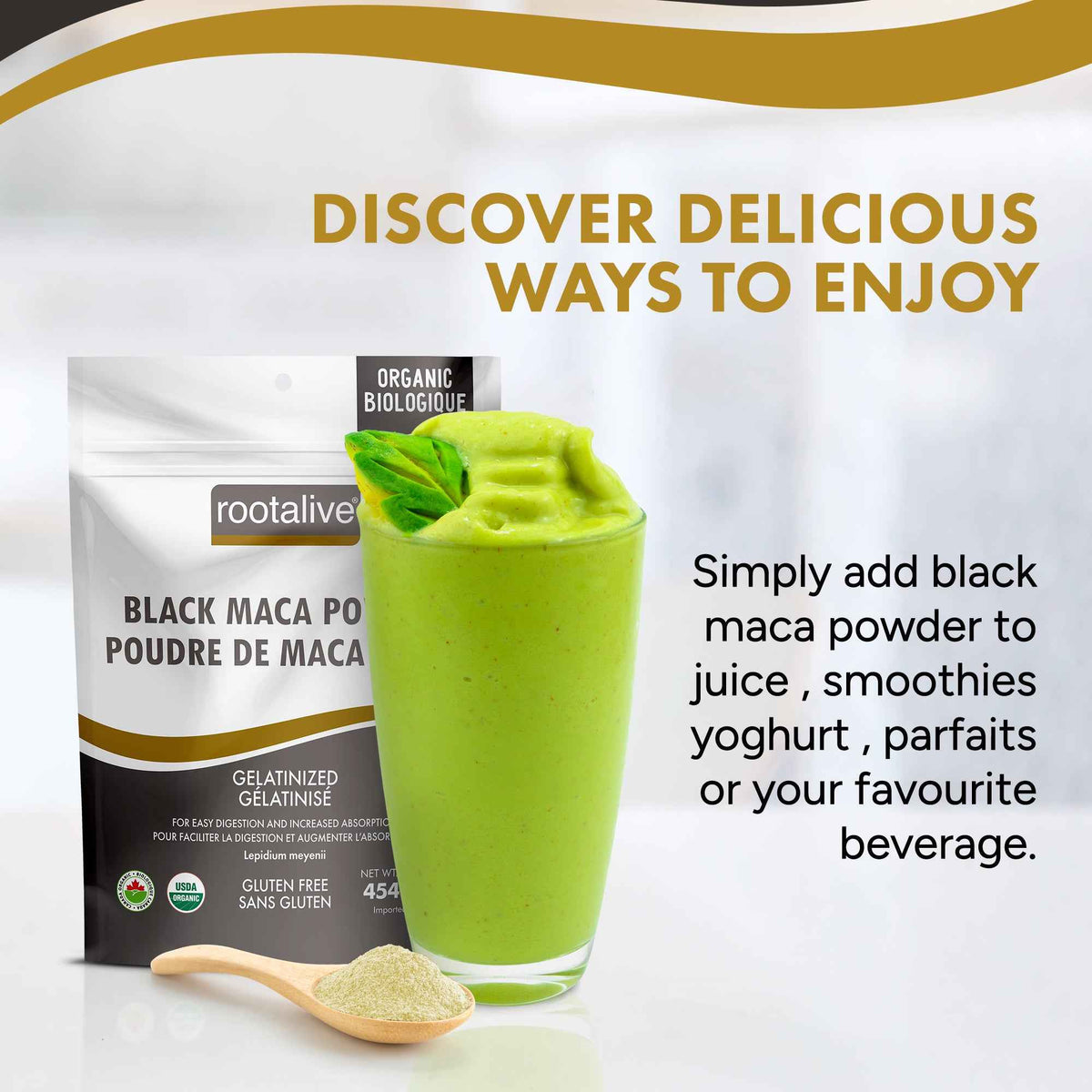 Organic Gelatinized Black Maca Powder 454g