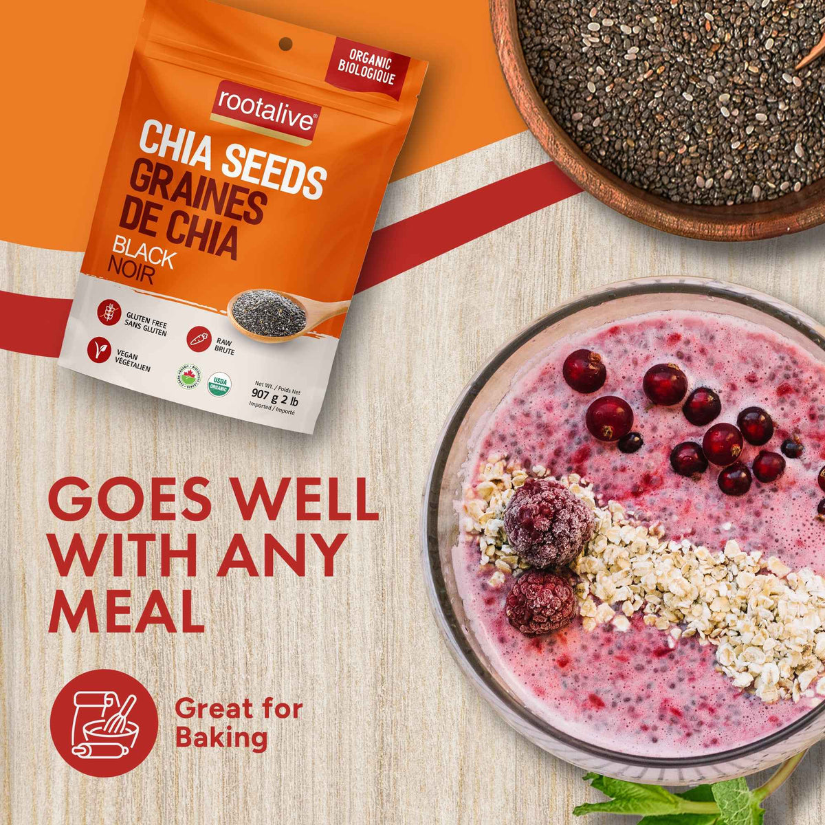 Organic Black Chia Seeds 907g