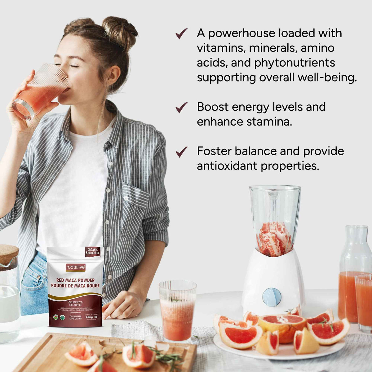 Organic Gelatinized Red Maca Powder 454g