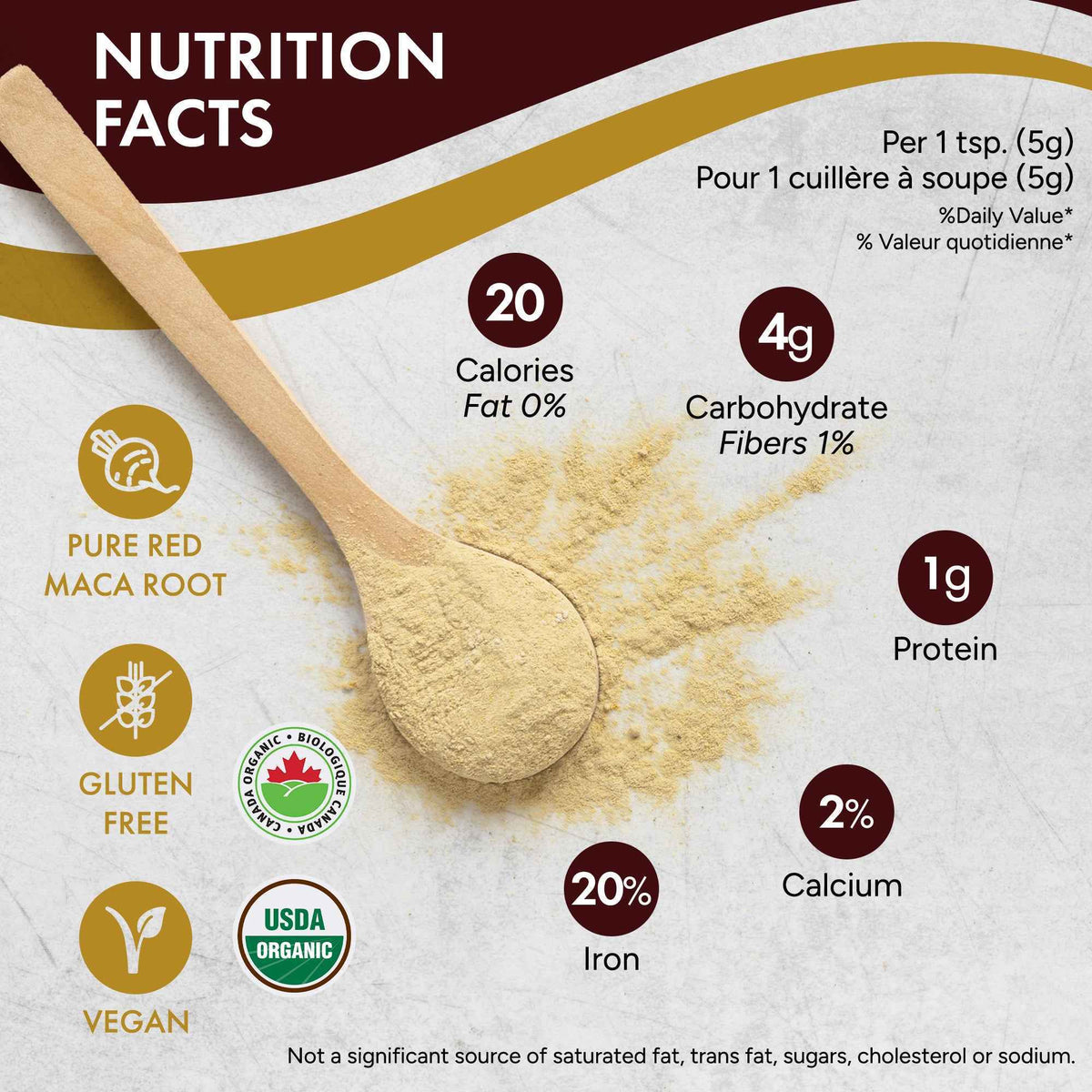 Organic Gelatinized Red Maca Powder 454g