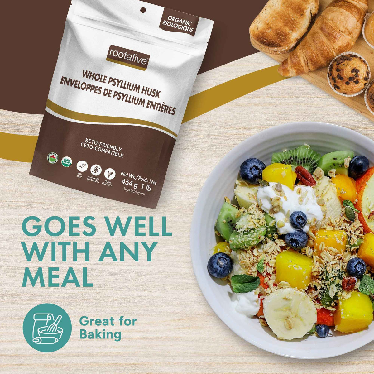 Organic Psyllium Husk Whole 454g