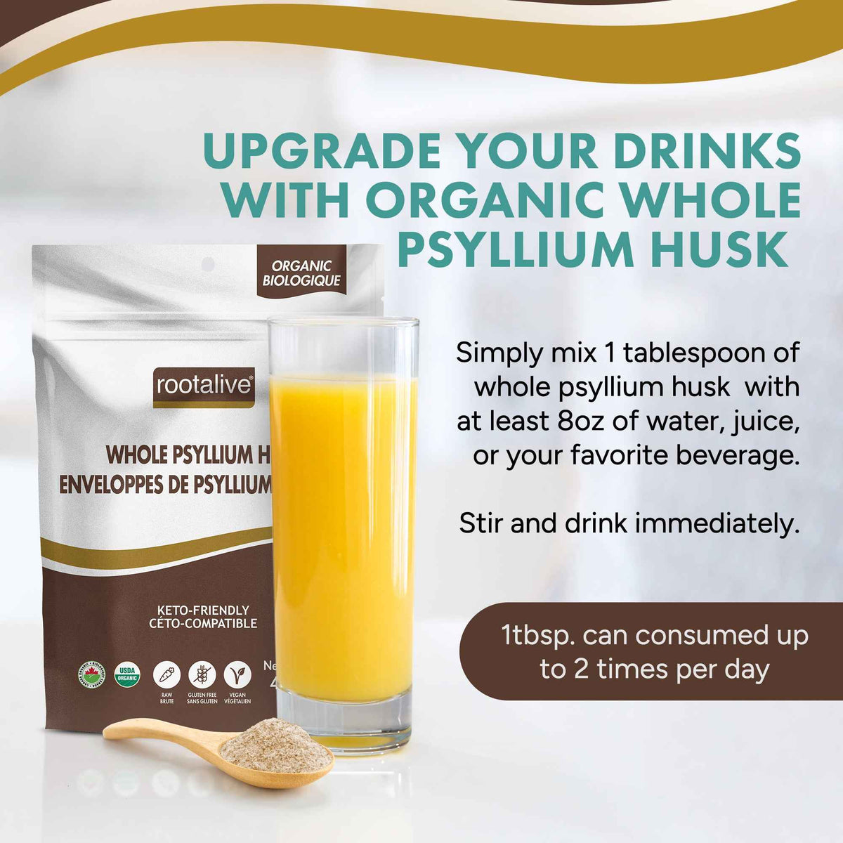 Organic Psyllium Husk Whole 454g