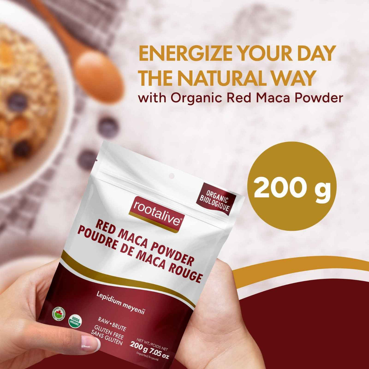 Organic Gelatinized Red Maca Powder 200g