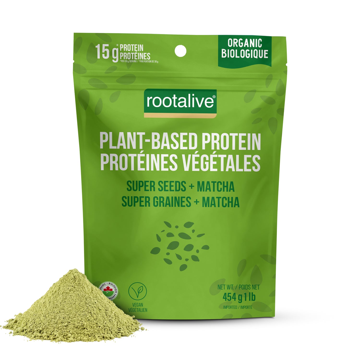 Organic Super Seeds + Matcha Protein Powder 454g